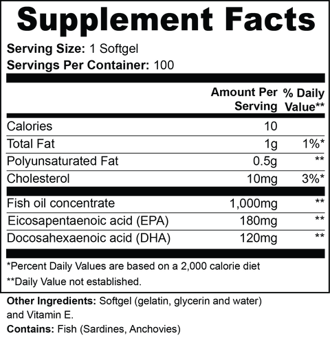 Omega-3 EPA 180mg + DHA 120mg